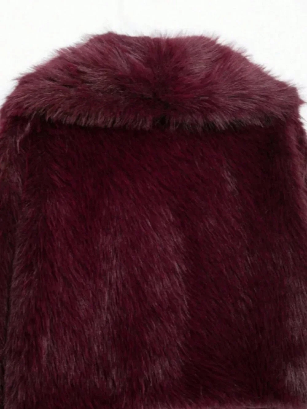 Burgundy Casual Women's Faux Fur Collar Short teddy coat Jacket - Picture 2 of 11